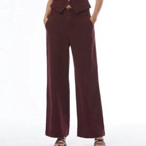 Never Worn Young Fabulous & Broke YFB Pleated Trousers with Elastic Waist, XS